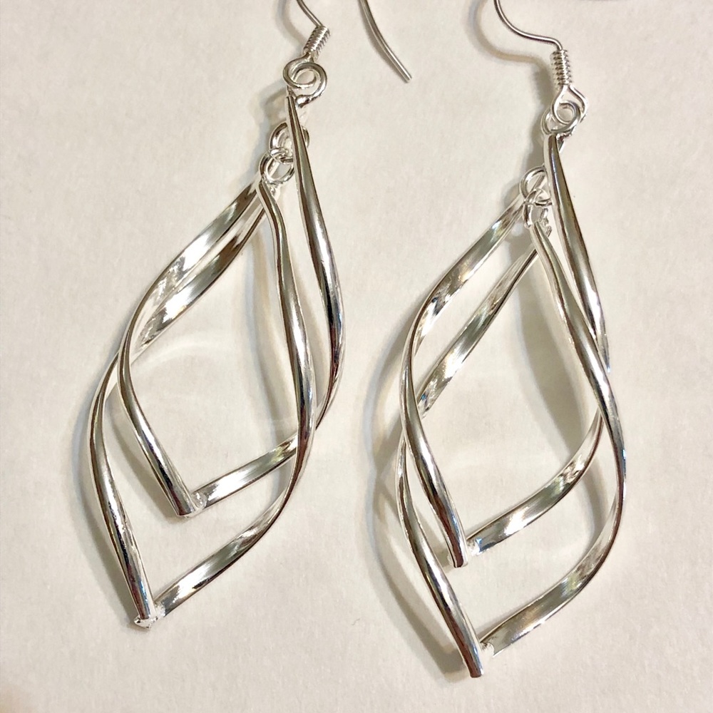 3 for $20 Hollow Silver Dangle Boho Earrings New. - Picture 3 of 5
